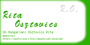 rita osztovics business card